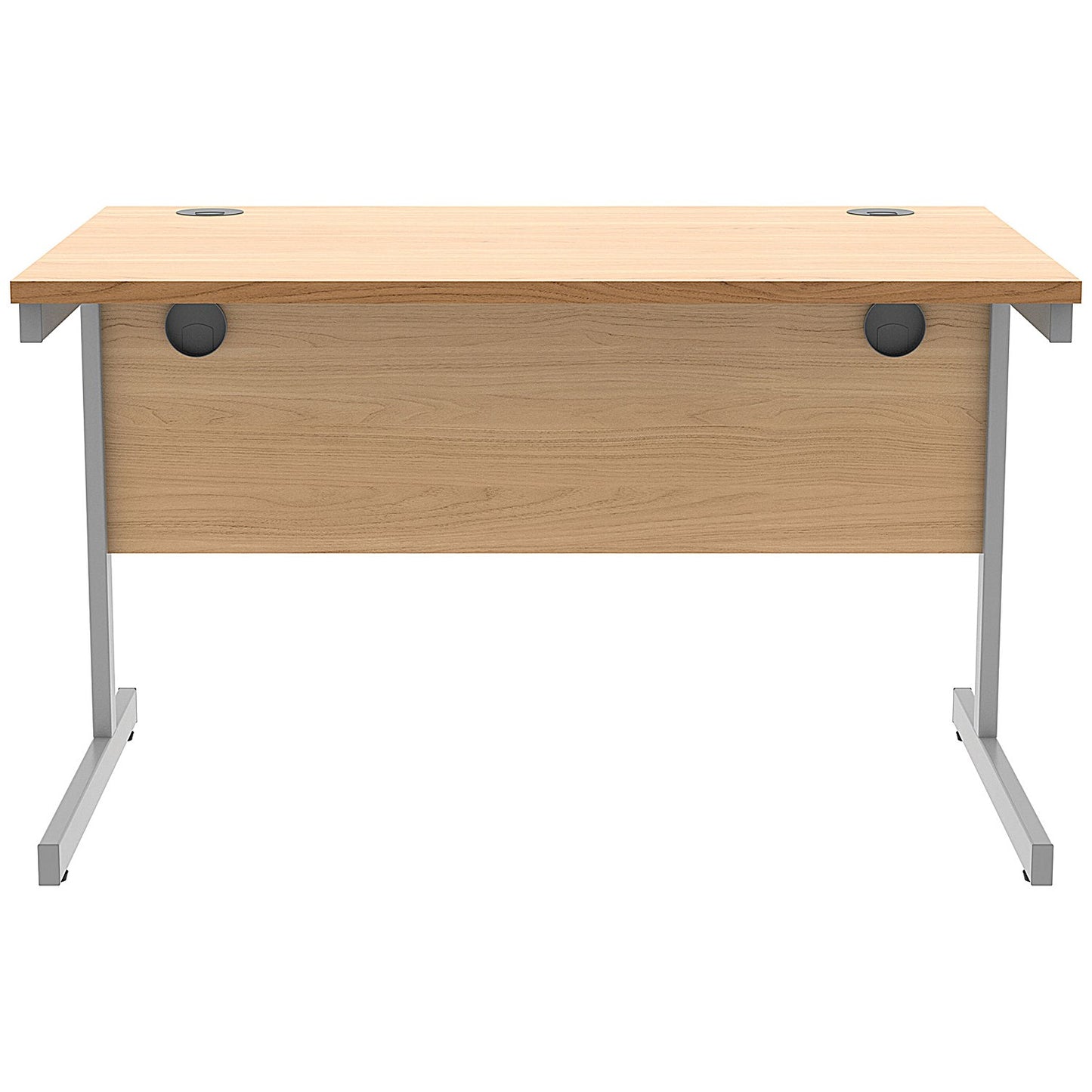 Astin 1200mm Rectangular Desk, Silver Cantilever Legs, Beech