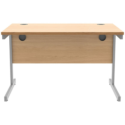 Astin 1200mm Rectangular Desk, Silver Cantilever Legs, Beech