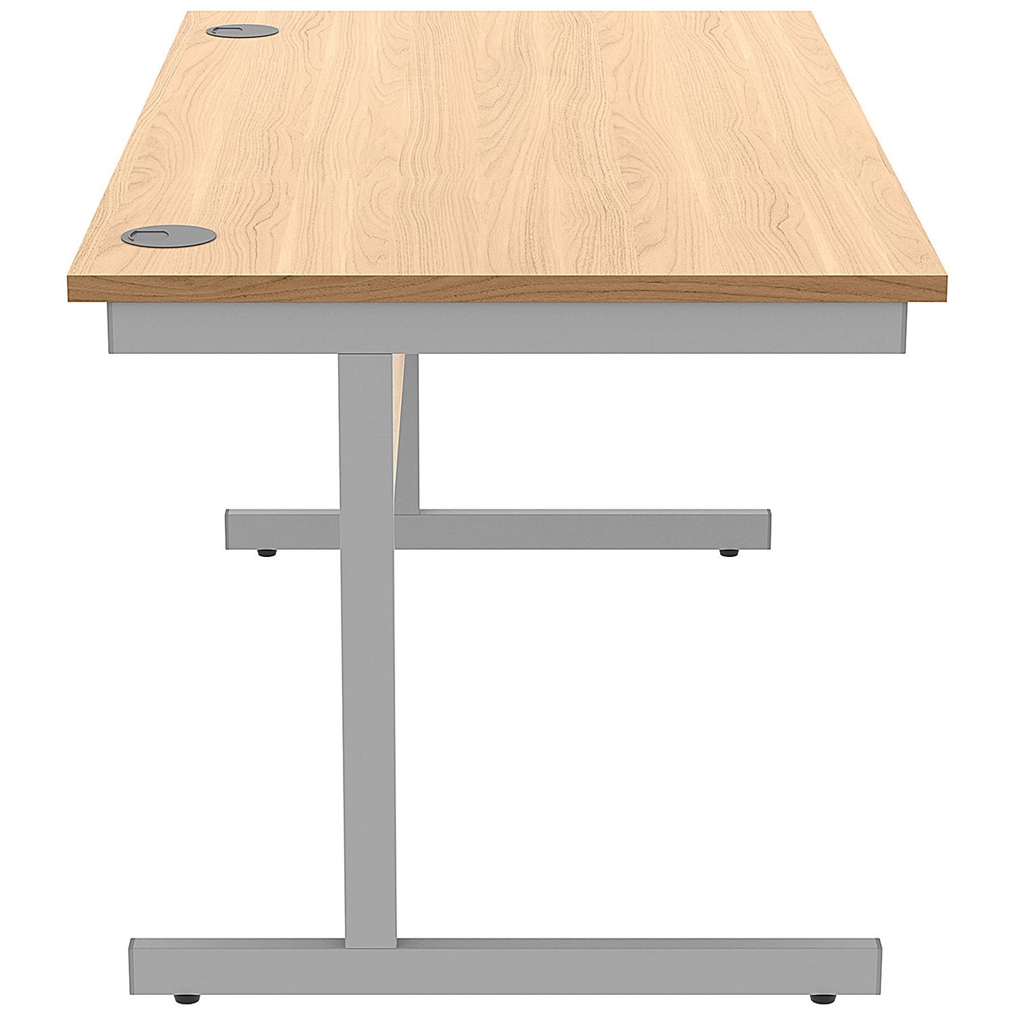 Astin 1400mm Rectangular Desk, Silver Cantilever Legs, Beech