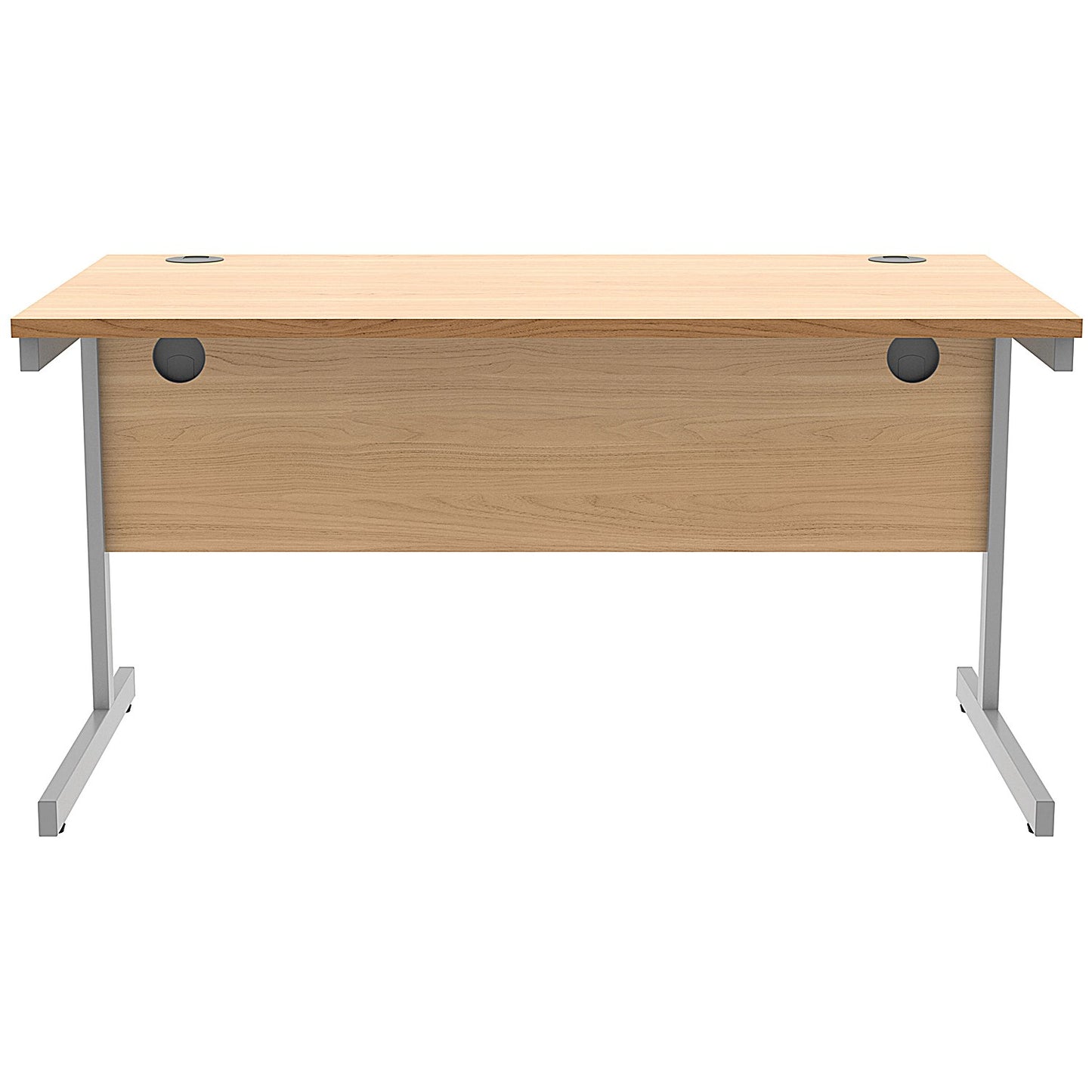Astin 1400mm Rectangular Desk, Silver Cantilever Legs, Beech