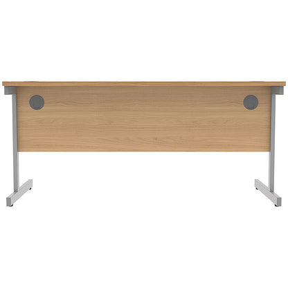 Astin 1600mm Rectangular Desk, Silver Cantilever Legs, Beech