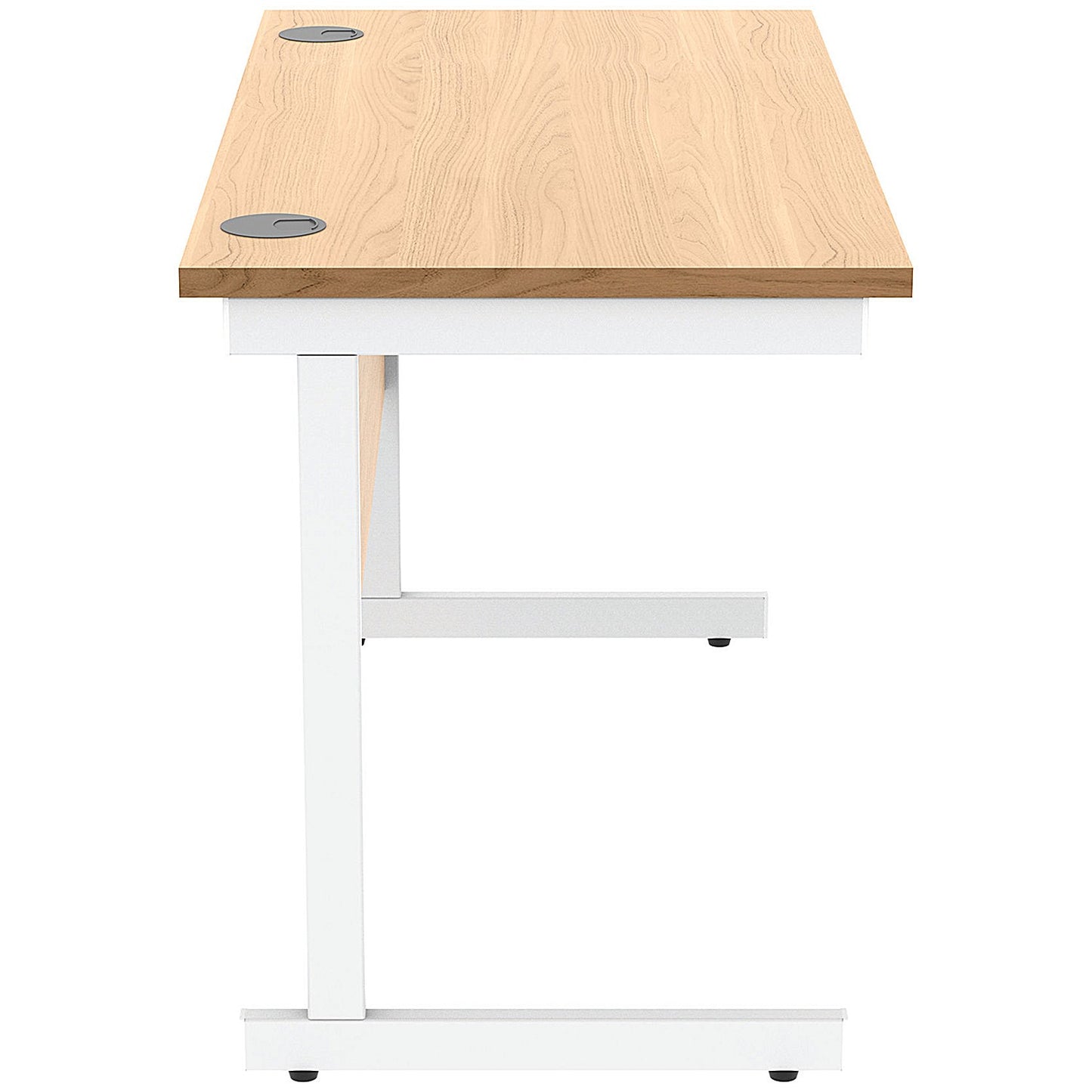 Astin 1200mm Slim Rectangular Desk, White Cantilever Legs, Beech