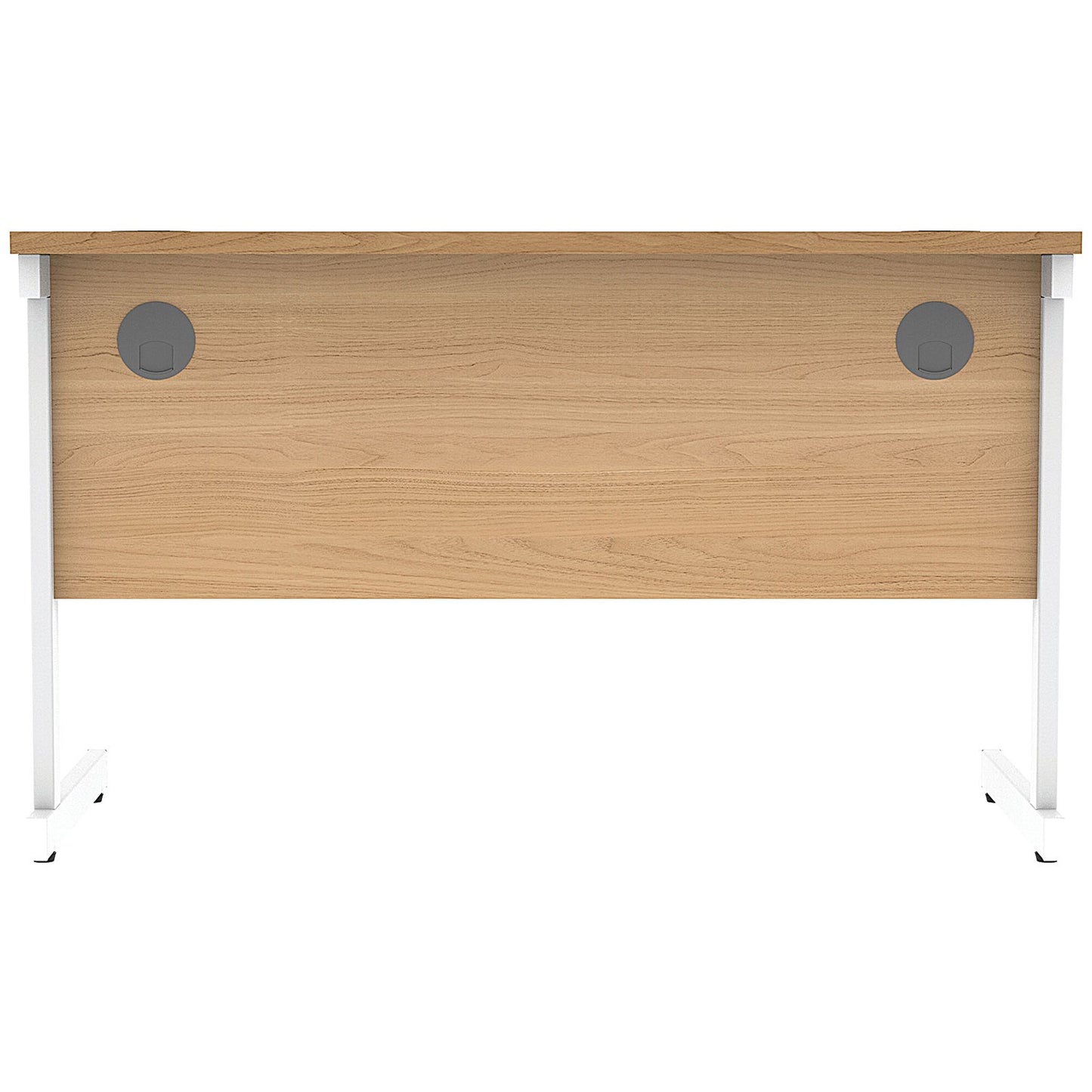 Astin 1200mm Slim Rectangular Desk, White Cantilever Legs, Beech