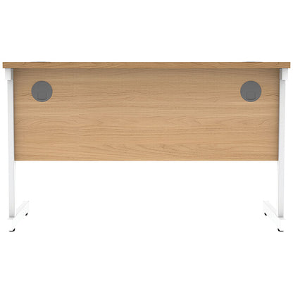 Astin 1200mm Slim Rectangular Desk, White Cantilever Legs, Beech