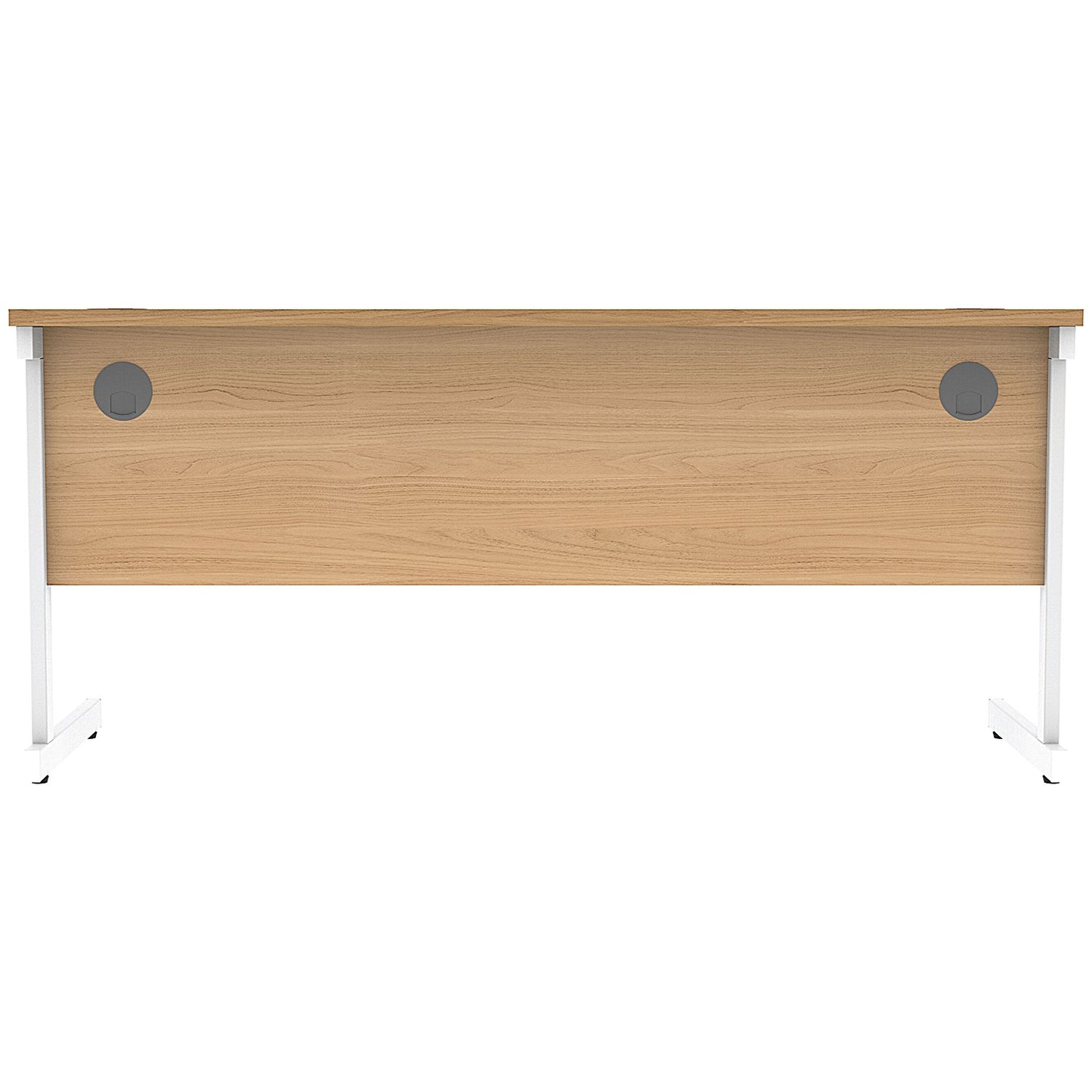 Astin 1600mm Slim Rectangular Desk, White Cantilever Legs, Beech