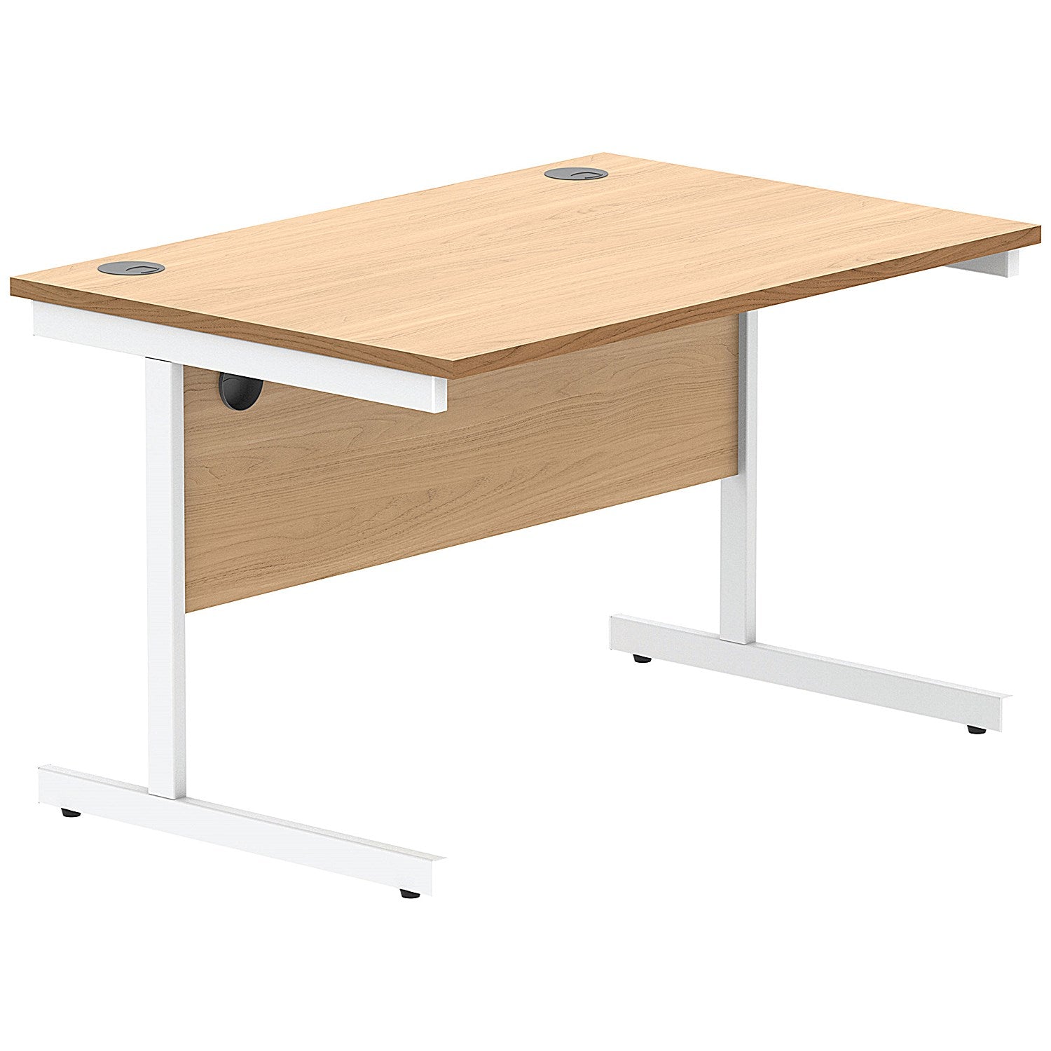 Astin 1200mm Rectangular Desk, White Cantilever Legs, Beech ...
