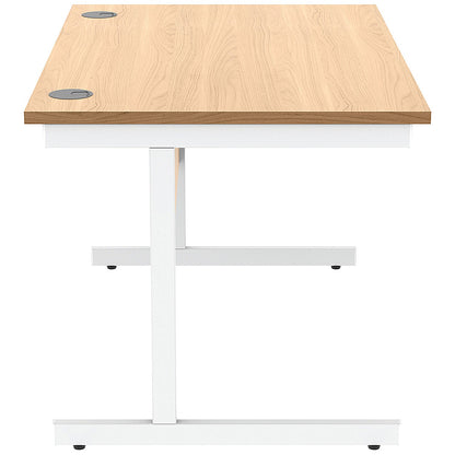 Astin 1200mm Rectangular Desk, White Cantilever Legs, Beech