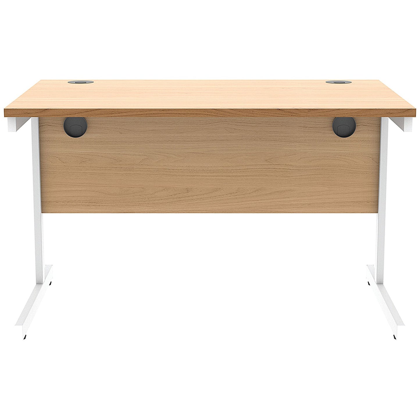 Astin 1200mm Rectangular Desk, White Cantilever Legs, Beech