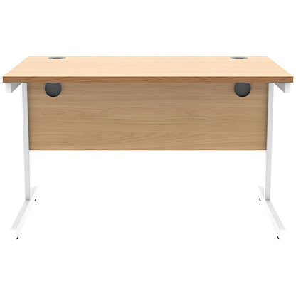 Astin 1200mm Rectangular Desk, White Cantilever Legs, Beech