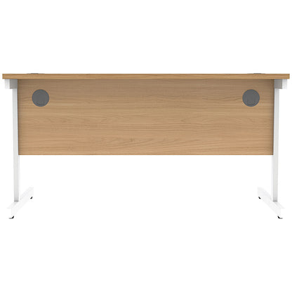Astin 1400mm Rectangular Desk, White Cantilever Legs, Beech