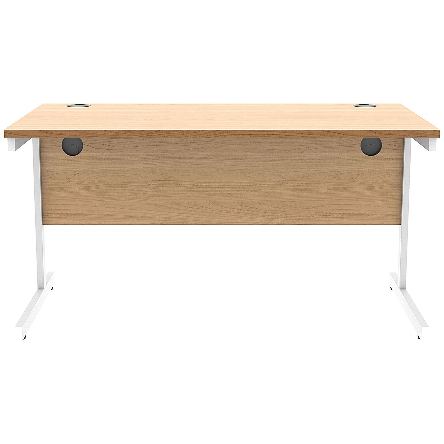 Astin 1400mm Rectangular Desk, White Cantilever Legs, Beech