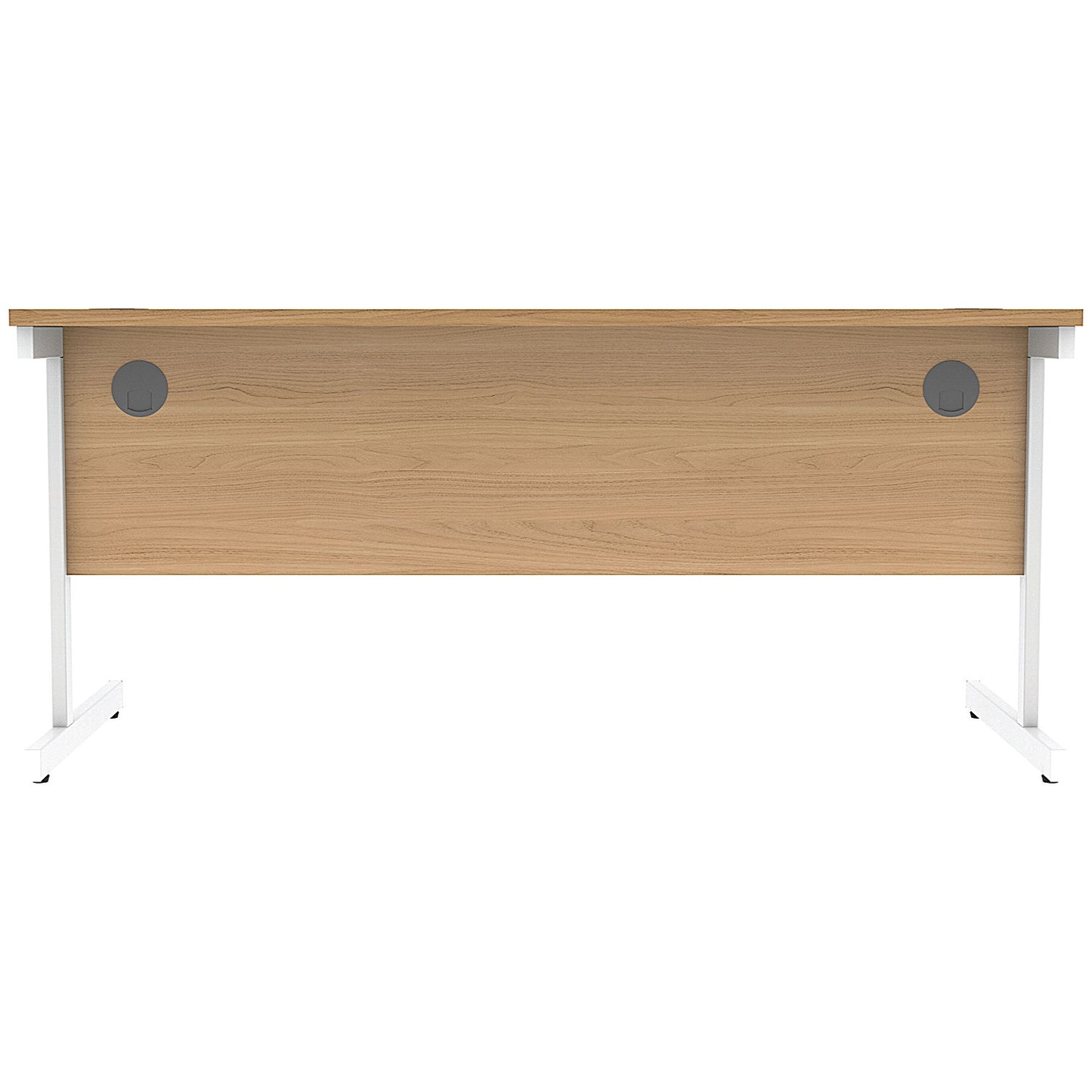 Astin 1600mm Rectangular Desk, White Cantilever Legs, Beech