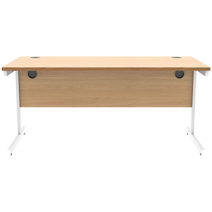 Astin 1600mm Rectangular Desk, White Cantilever Legs, Beech