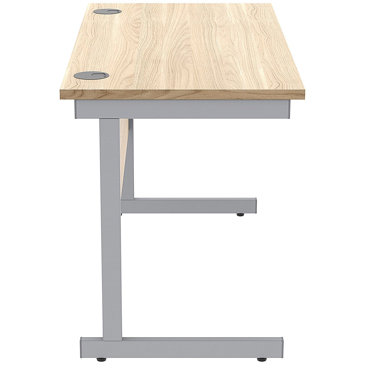 Astin 1200mm Slim Rectangular Desk, Silver Cantilever Legs, Oak