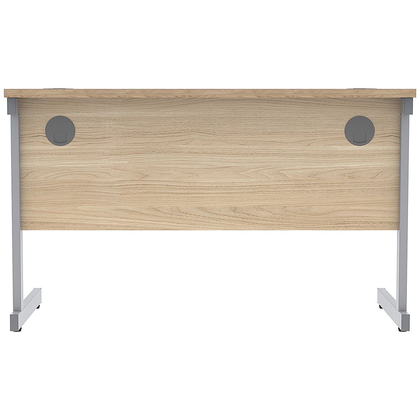 Astin 1200mm Slim Rectangular Desk, Silver Cantilever Legs, Oak