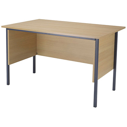 Serrion 1200mm Rectangular Desk, Silver Straight Legs, Oak