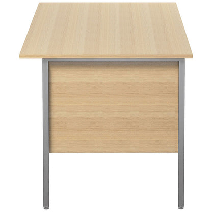 Jemini Intro 1200mm Rectangular Desk, Silver Straight Legs, Oak