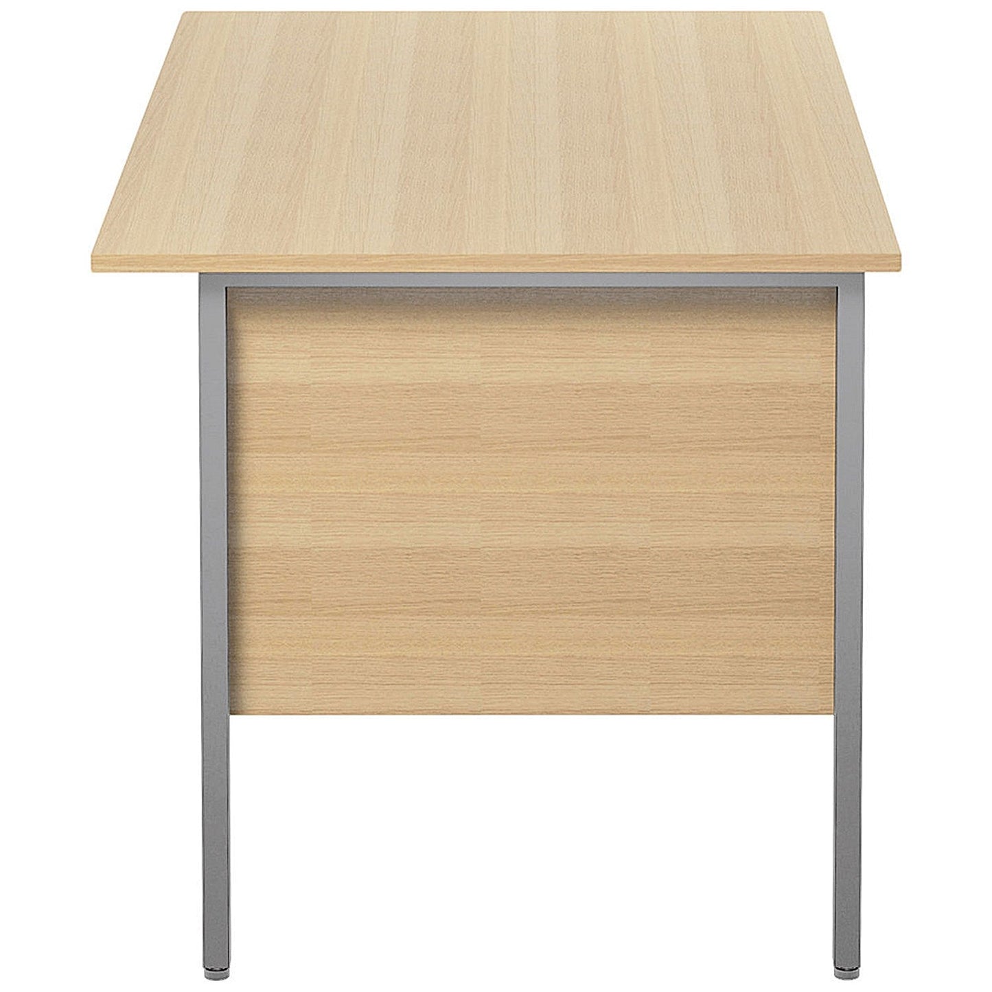 Serrion 1200mm Rectangular Desk, Silver Straight Legs, Oak