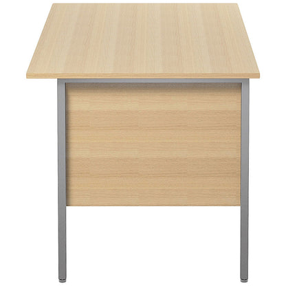 Serrion 1200mm Rectangular Desk, Silver Straight Legs, Oak