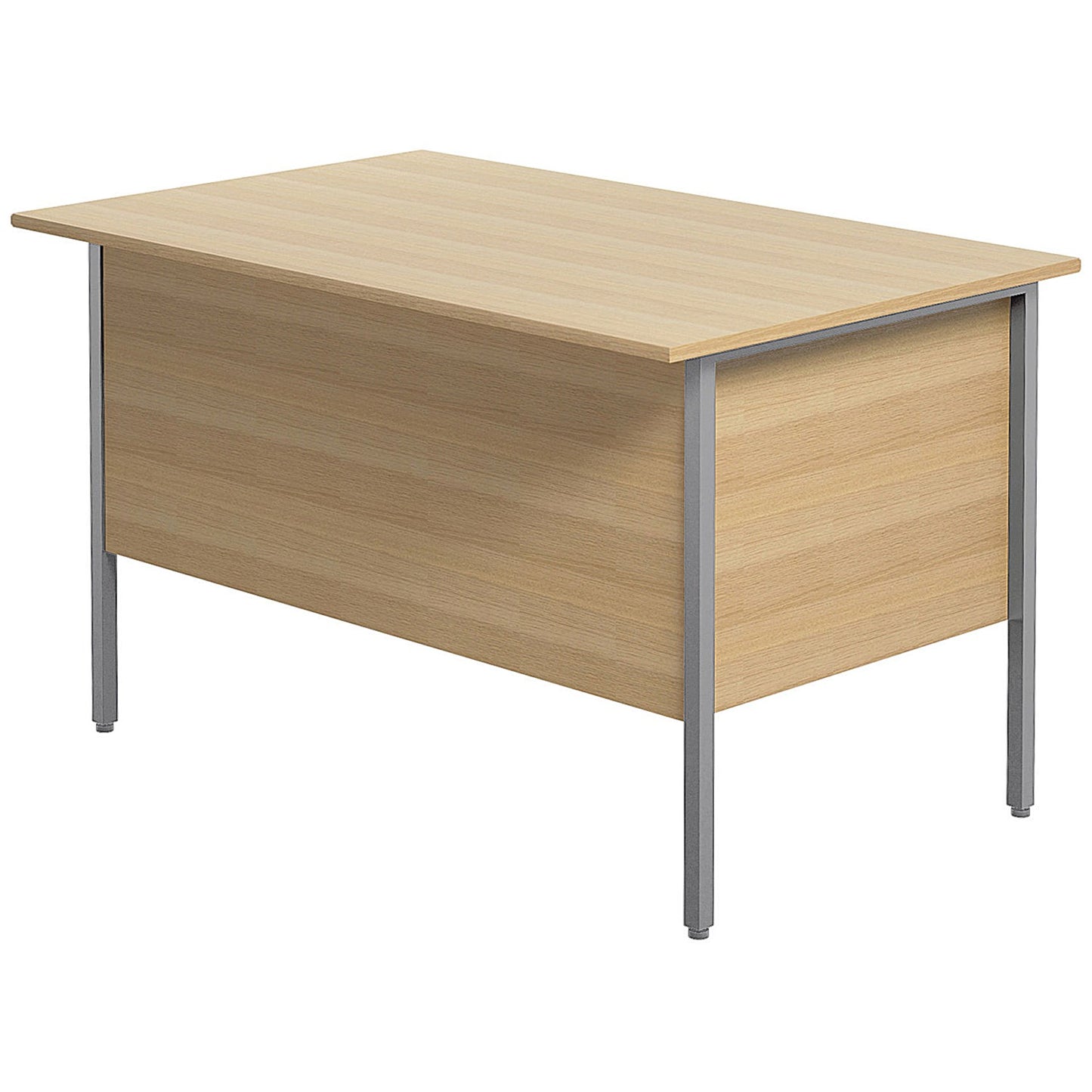 Jemini Intro 1200mm Rectangular Desk, Silver Straight Legs, Oak