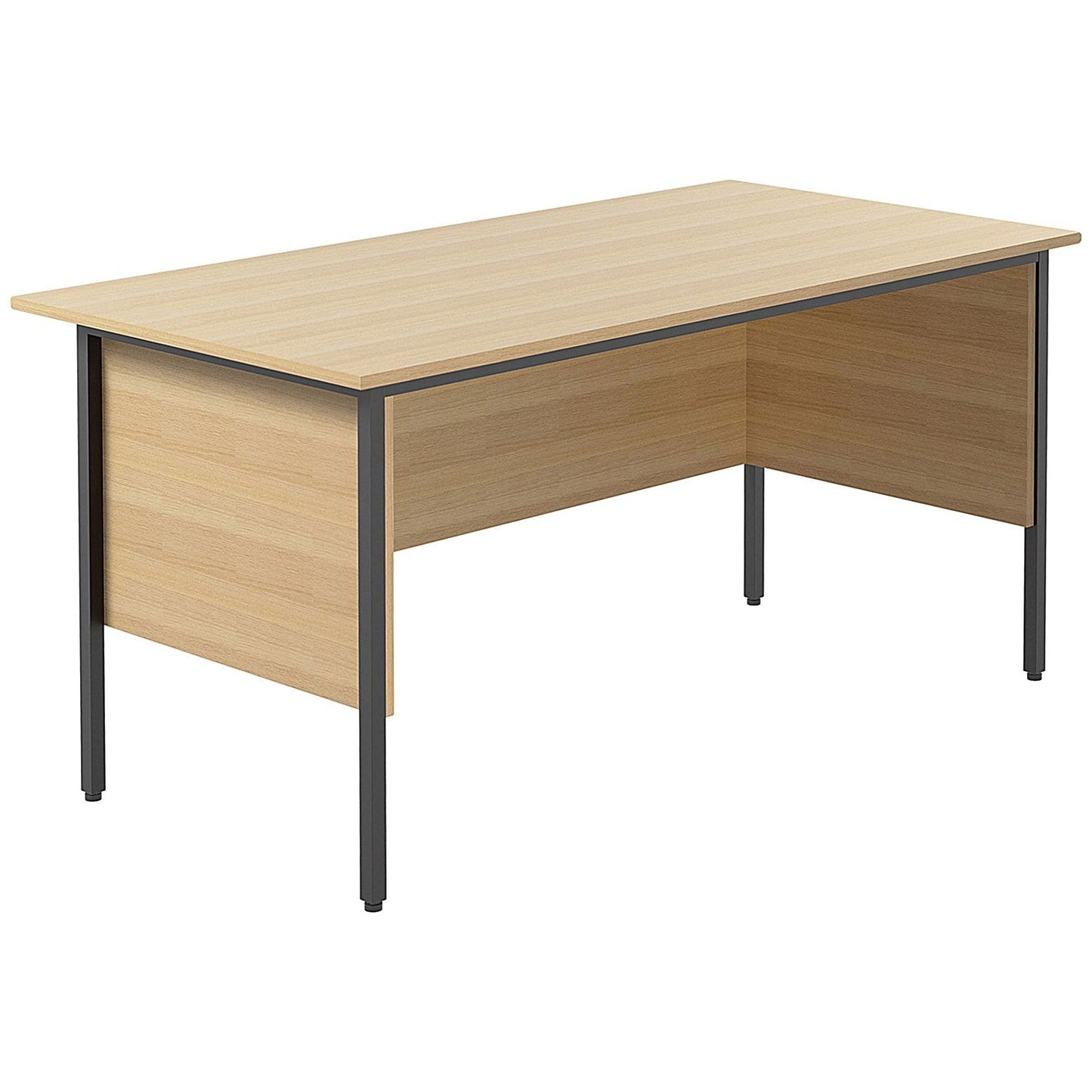 Serrion 1500mm Rectangular Desk, Silver Straight Legs, Oak