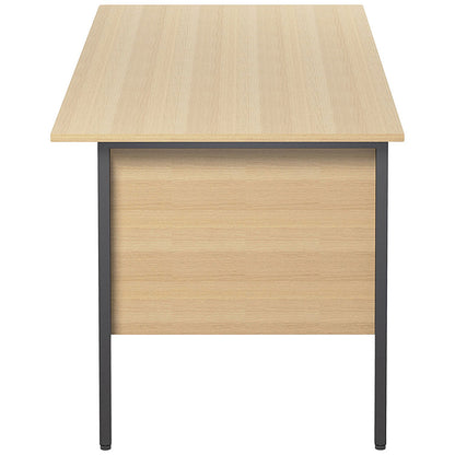 Jemini Intro 1500mm Rectangular Desk, Silver Straight Legs, Oak