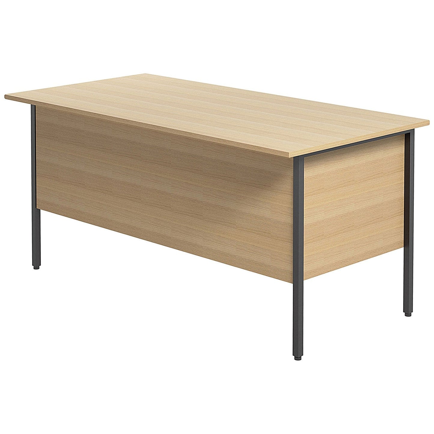 Serrion 1500mm Rectangular Desk, Silver Straight Legs, Oak