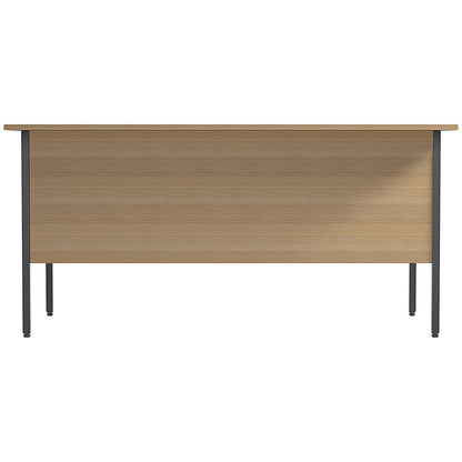 Serrion 1500mm Rectangular Desk, Silver Straight Legs, Oak