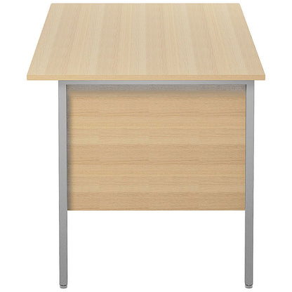 Jemini Intro 1200mm Rectangular Desk with attached 2-Drawer Pedestals, Black Straight Legs, Oak