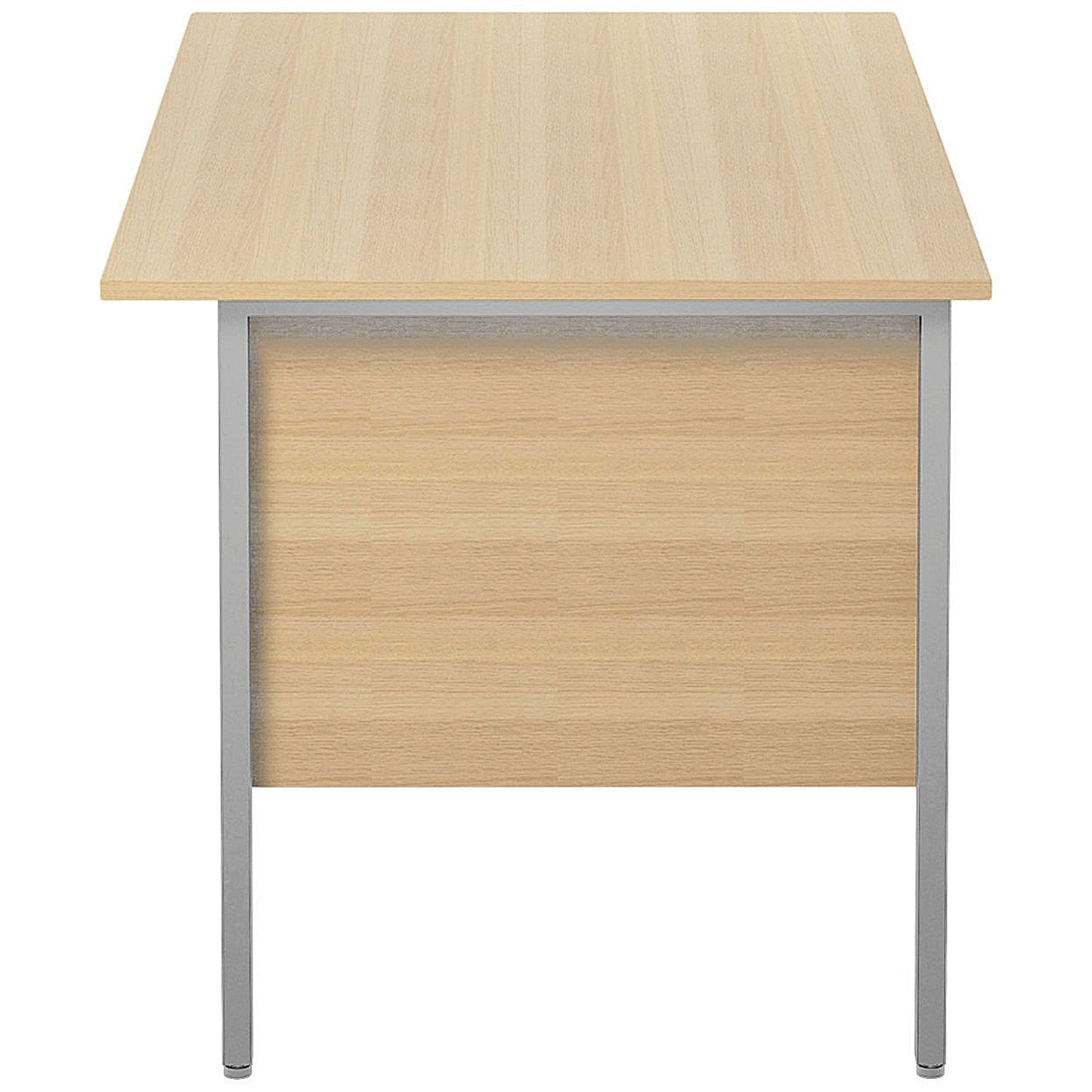 Serrion 1200mm Rectangular Desk with attached 2-Drawer Pedestals, Black Straight Legs, Oak