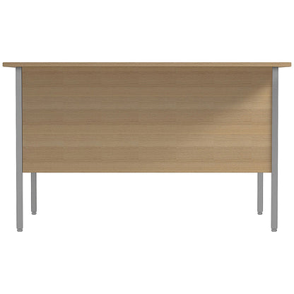 Jemini Intro 1200mm Rectangular Desk with attached 2-Drawer Pedestals, Black Straight Legs, Oak