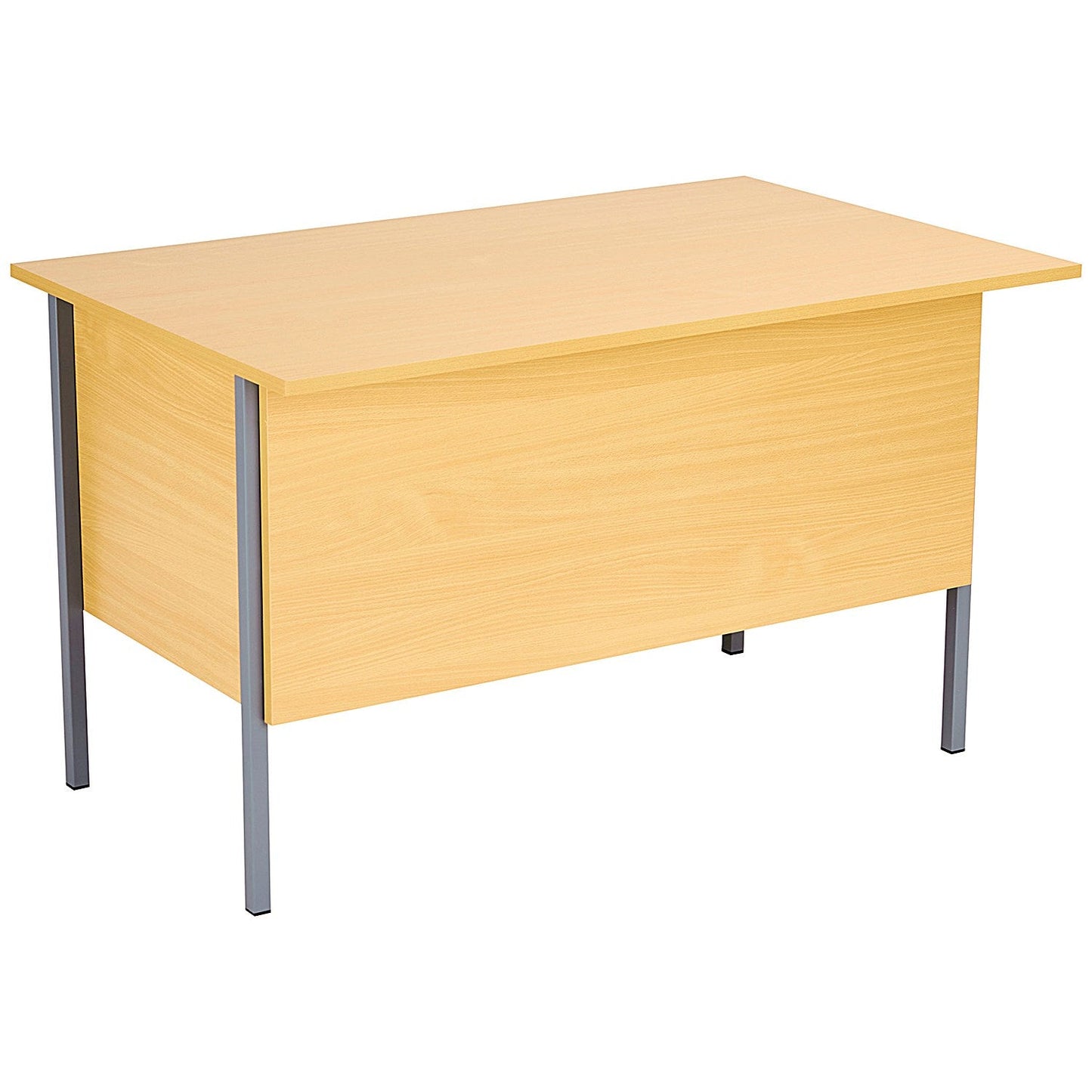 Serrion 1200mm Rectangular Desk with attached 3-Drawer Pedestals, Black Straight Legs, Oak