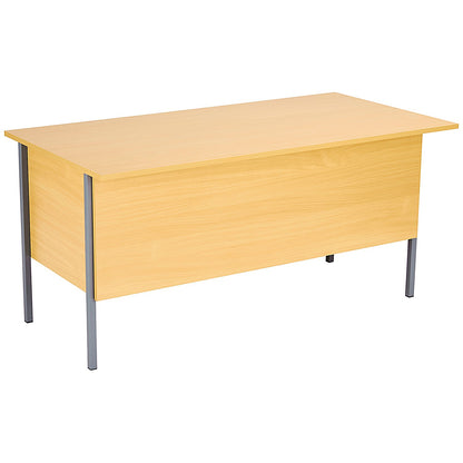 Jemini Intro 1500mm Rectangular Desk with attached 3-Drawer Pedestals, Black Straight Legs, Oak