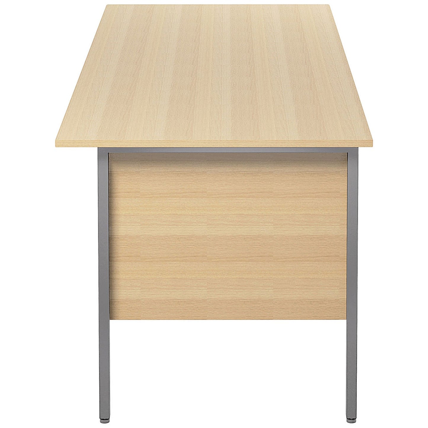 Serrion 1800mm Rectangular Desk, Silver Straight Legs, Oak