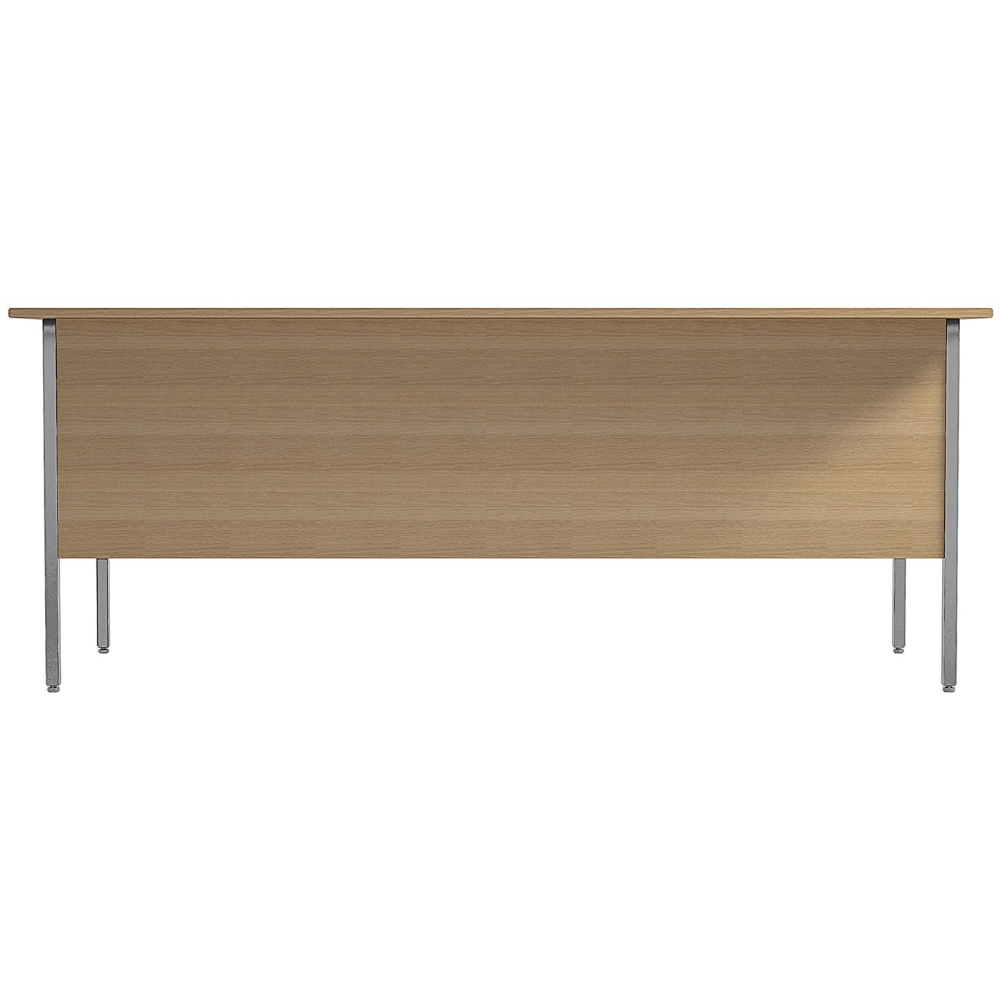 Serrion 1800mm Rectangular Desk, Silver Straight Legs, Oak