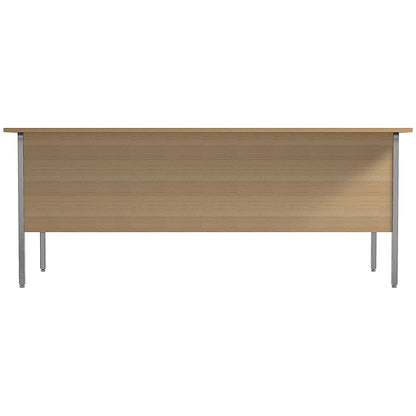 Serrion 1800mm Rectangular Desk, Silver Straight Legs, Oak