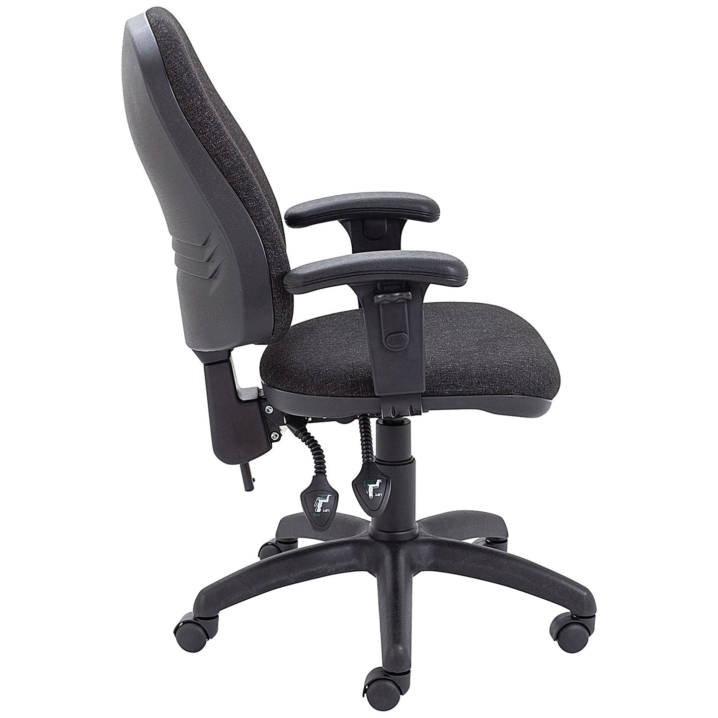 First High Back Operators Chair with Adjustable Arms, Charcoal