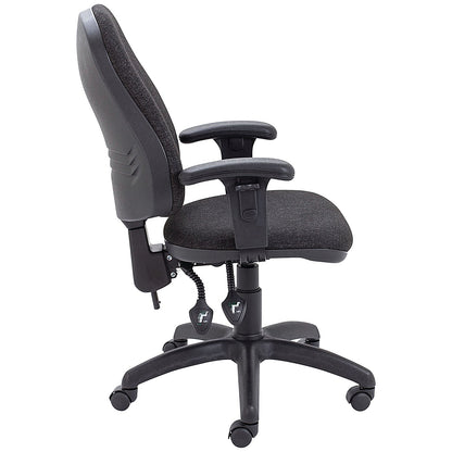 First High Back Operators Chair with Adjustable Arms, Charcoal