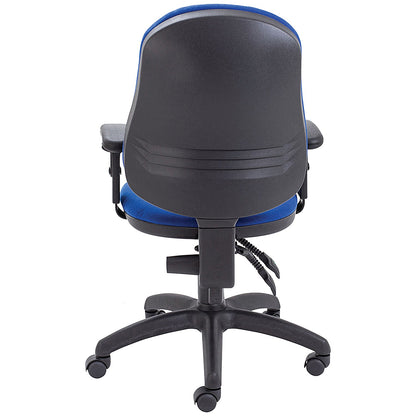First High Back Operators Chair with Adjustable Arms, Blue