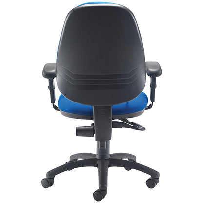 First High Back Posture Chair with Adjustable Arms, Blue