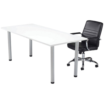 Jemini Rectangular Meeting Table, 1800x800mm, White