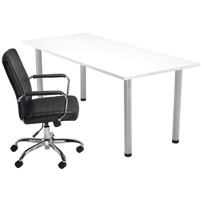 Jemini Rectangular Meeting Table, 1800x800mm, White