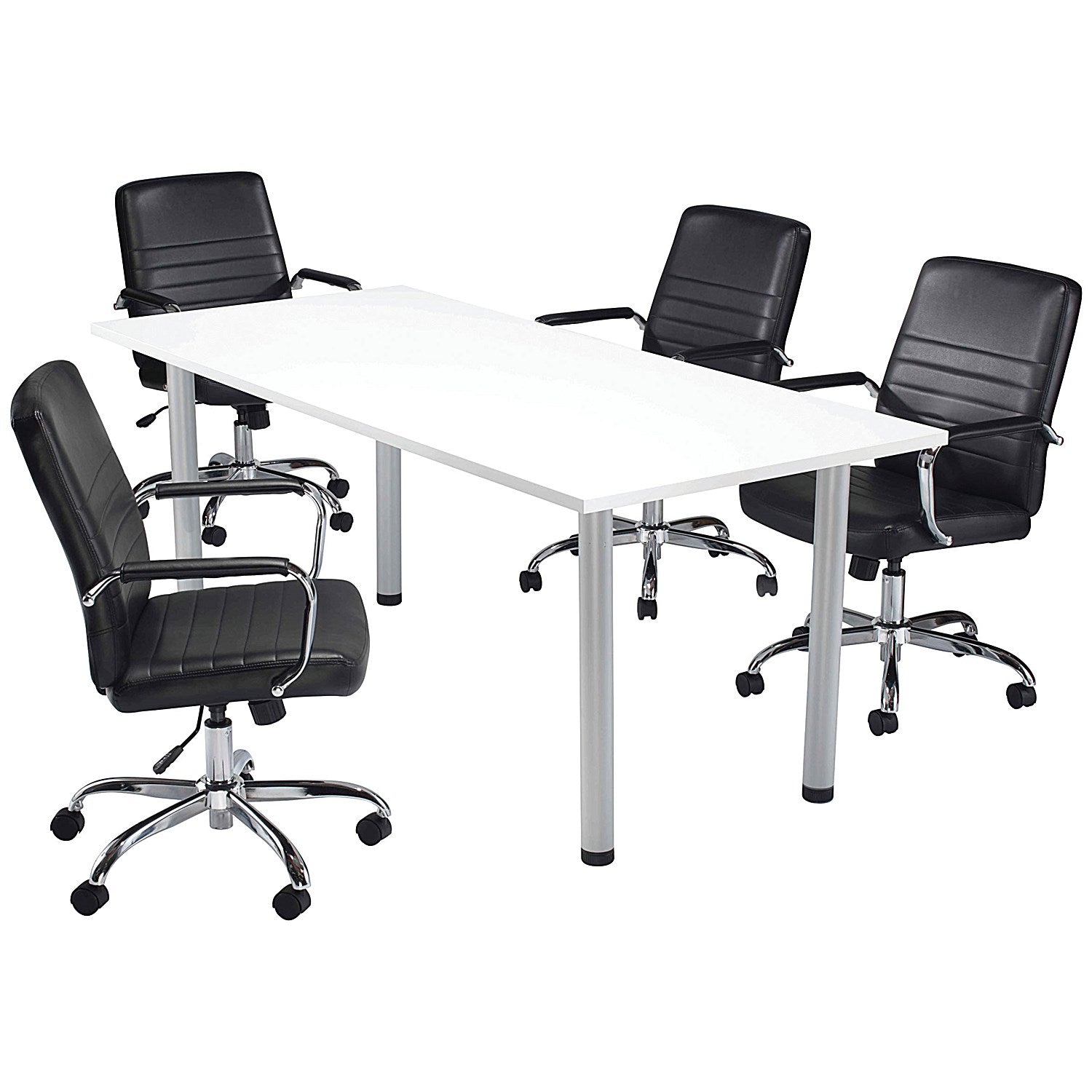 Jemini Rectangular Meeting Table, 1800x800mm, White Easy2Order : KF840187
