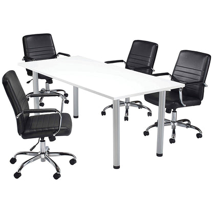 Jemini Rectangular Meeting Table, 1800x800mm, White Easy2Order : KF840187