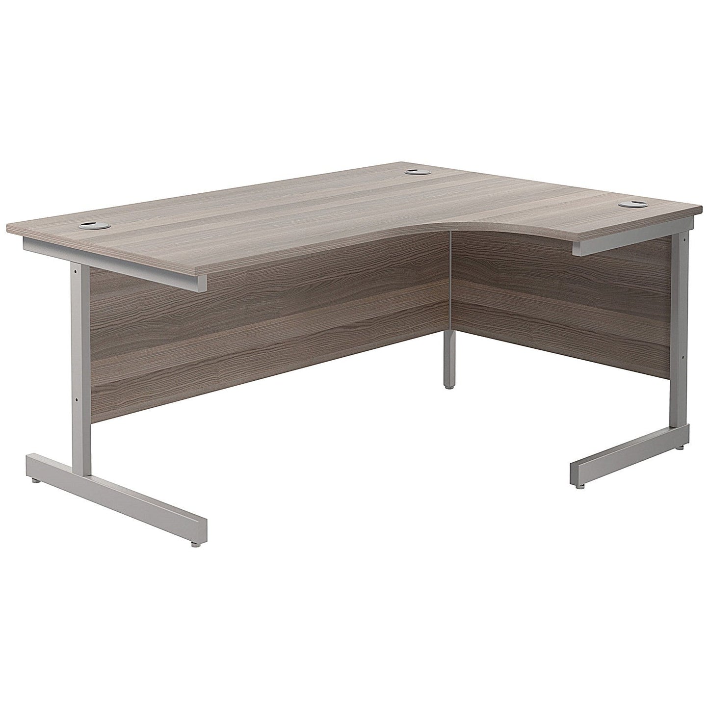 Jemini 1800mm Corner Desk, Right Hand, Silver Cantilever Legs, Grey Oak Easy2Order : KF846017