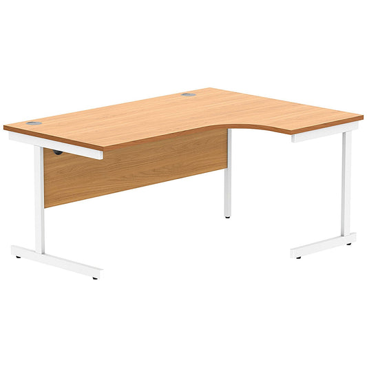 Polaris 1600mm Corner Desk, Right Hand, White Cantilever Legs, Beech Easy2Order : KF882337