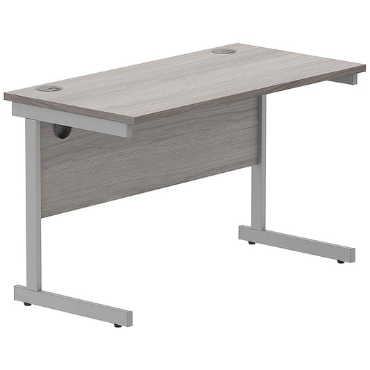 Polaris 1400mm Rectangular Desk, Silver Cantilever Leg, White Easy2Order : KF882338