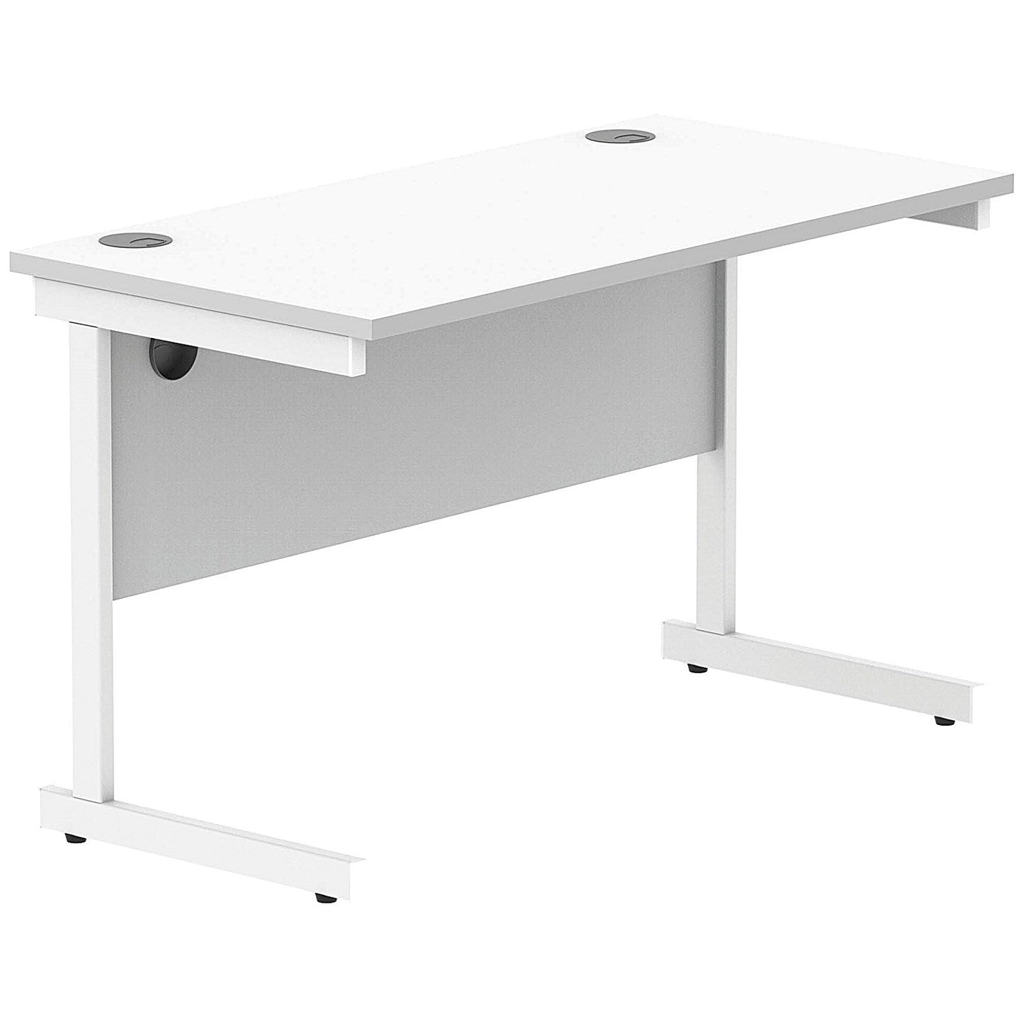 Polaris 1200mm Slim Rectangular Desk, White Cantilever Leg, White Easy2Order : KF882339