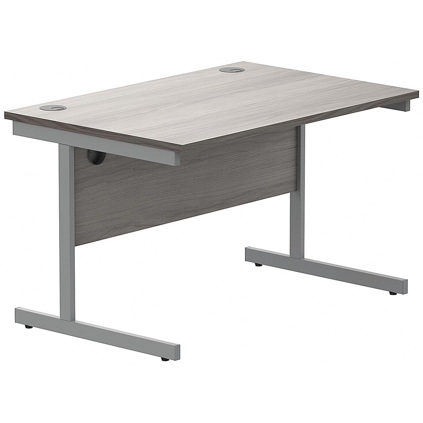 Polaris 1200mm Rectangular Desk, Silver Cantilever Leg, Grey Oak Easy2Order : KF882342