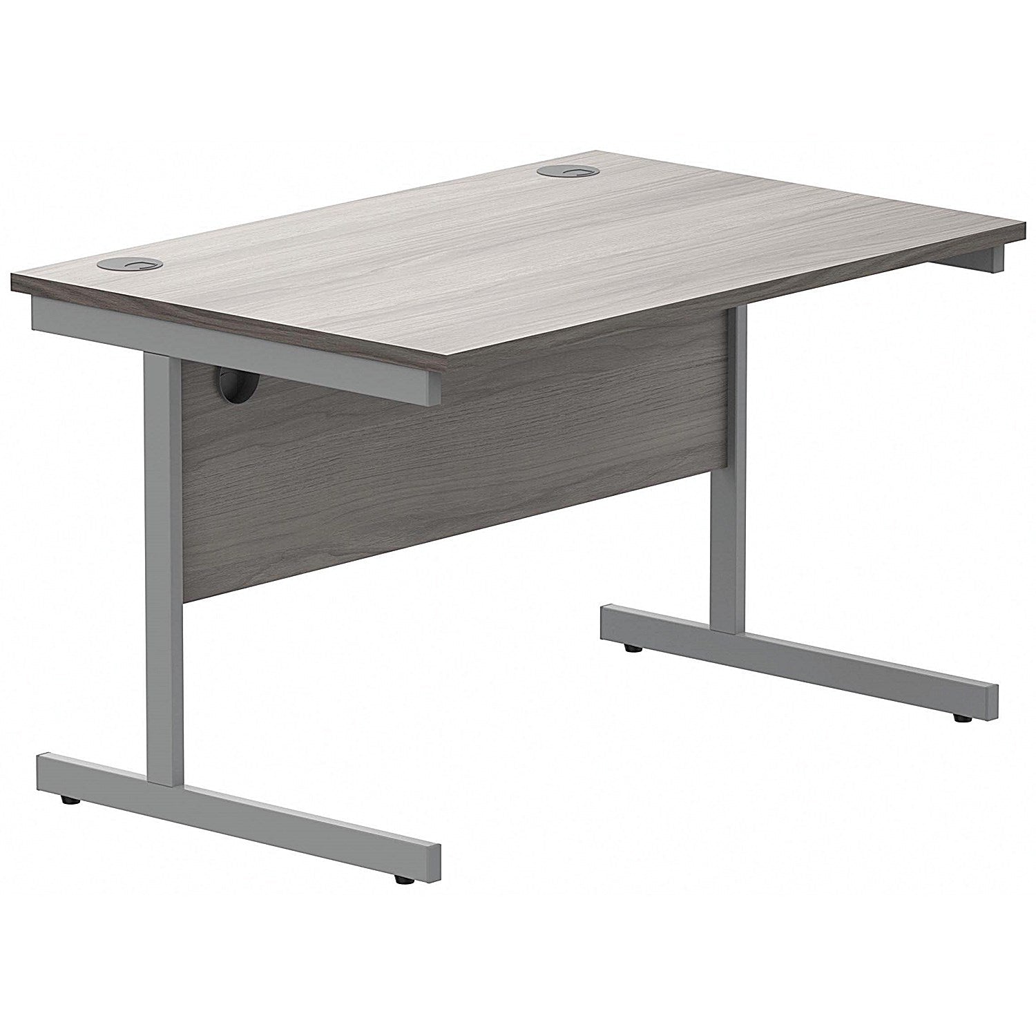 Polaris 1200mm Rectangular Desk, Silver Cantilever Leg, Grey Oak Easy2Order : KF882342